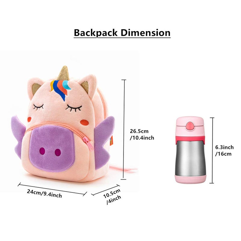 NICE CHOICE Cute Toddler Backpack Toddler Bag Plush Animal Cartoon Mini Travel Bag for Baby Girl Boy 2-6 Years(BB Unicorn) - Image 4